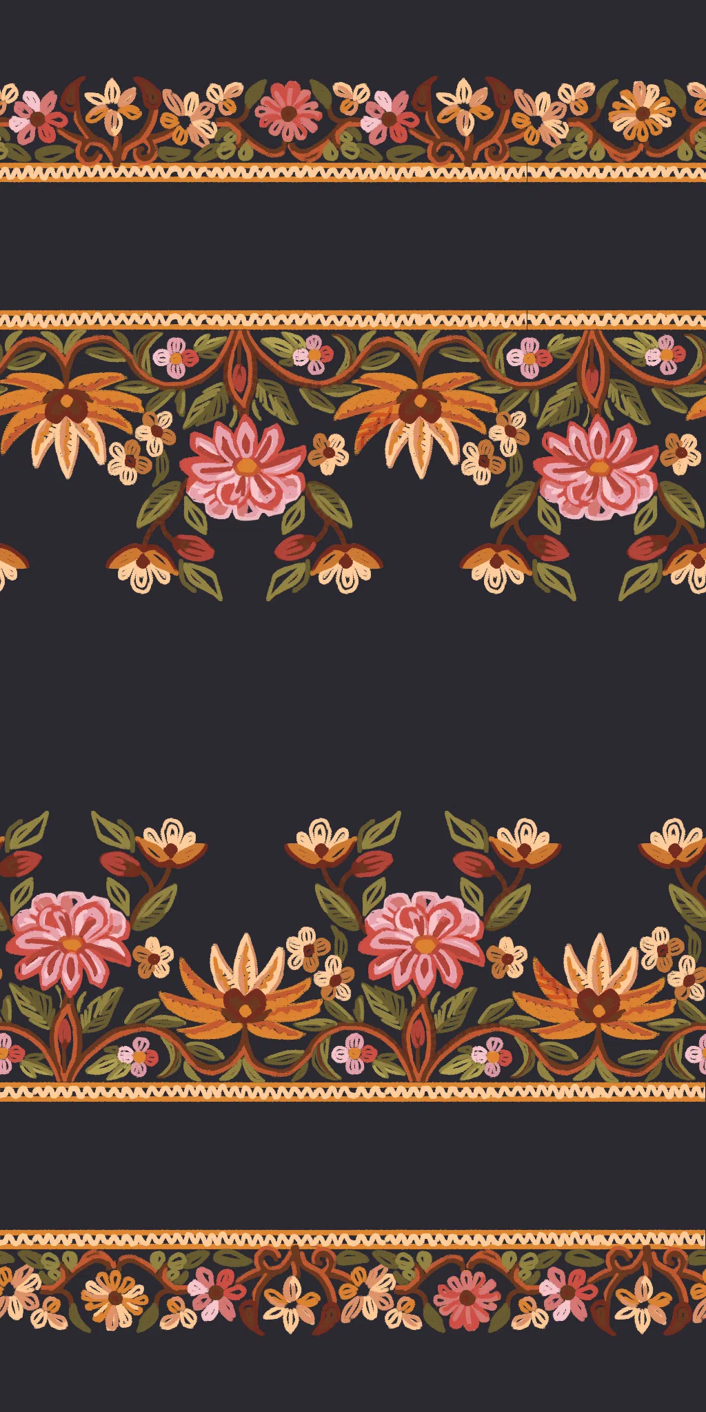 Blossoms on Midnight Embroidered Cotton from Dressmaker