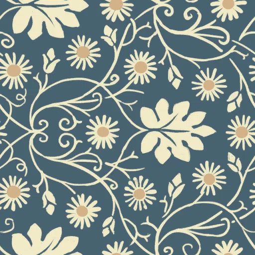 Blue Floral Abstract Print Cotton from Dressmaker