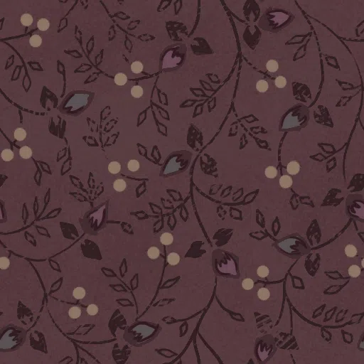 Elegant Plum Foliage Cotton from Dressmaker