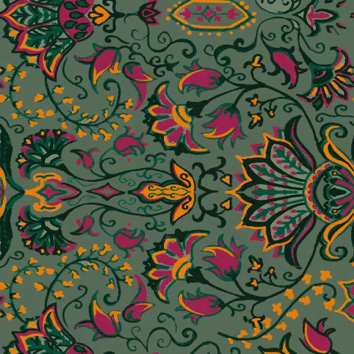 Green Floral Burnout Velvet from Dressmaker