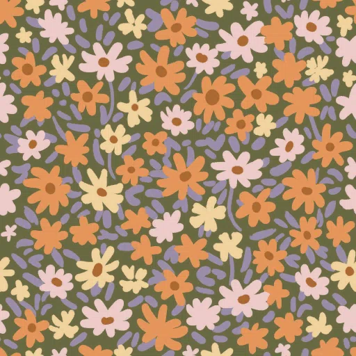 Orange Liberty Floral Cotton from Dressmaker