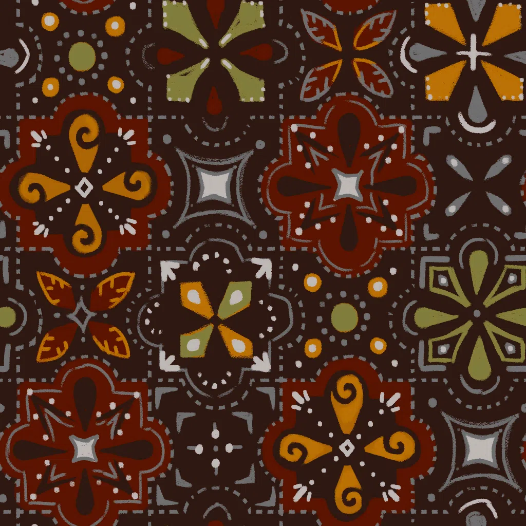 Red Kaleidoscope Embroidered Cotton from Dressmaker