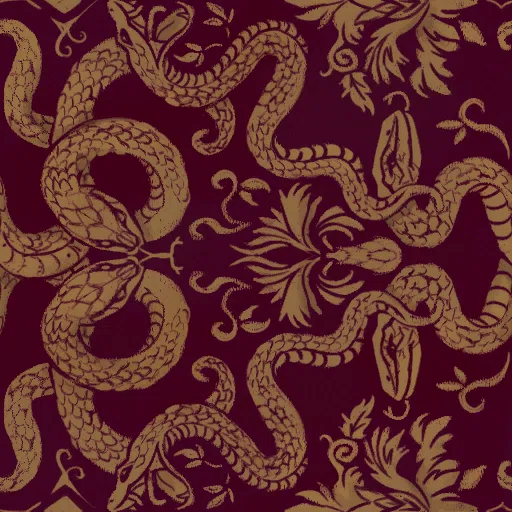 Red Swirling Serpent Cotton Print from Dressmaker