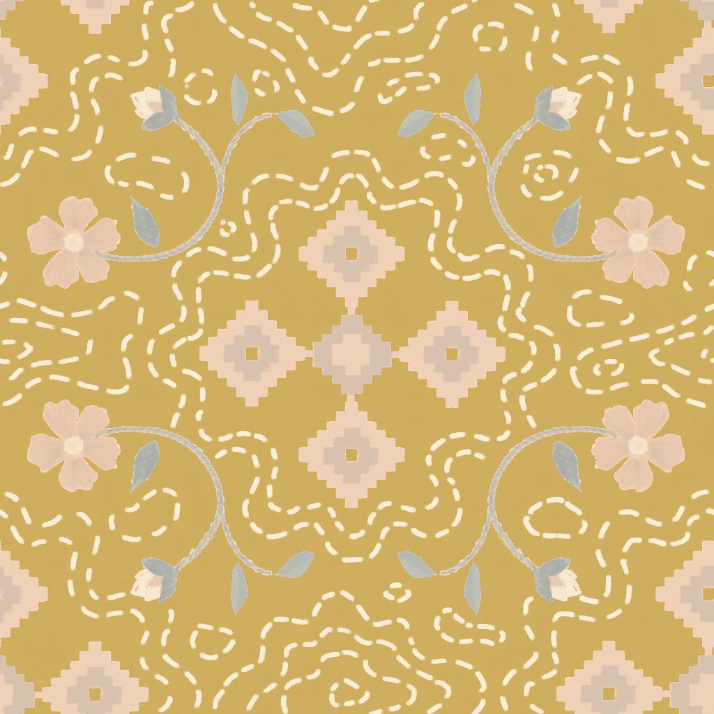Yellow Cross Patty Embroidered Cotton from Dressmaker