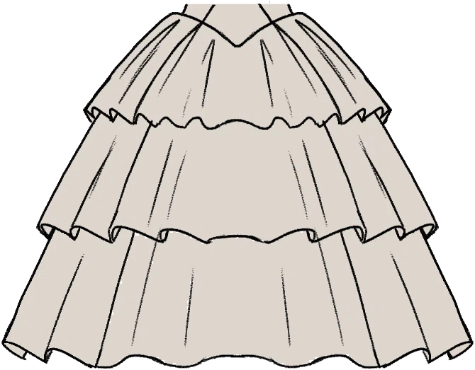 Basque Tiered Skirt from Dressmaker