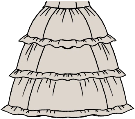 Gathered Tiered Ruffle Skirt from Dressmaker