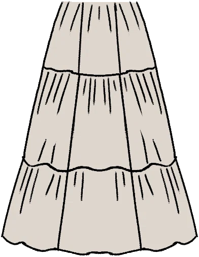 Straight Gathered Tiered Skirt from Dressmaker