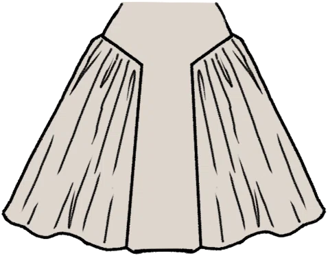 Yoke Gathered Skirt
